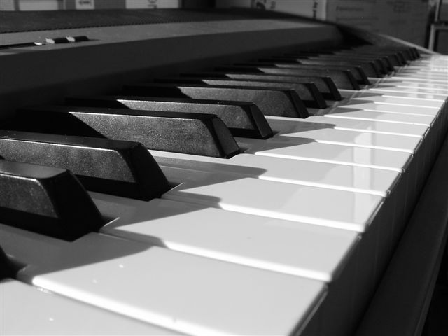 keys in black and white